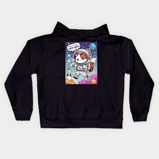 Astronaut cat ready to lift off Kids Hoodie